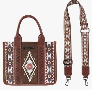 Aztec Print Cross Body Bag with Guitar Strap Gently Used